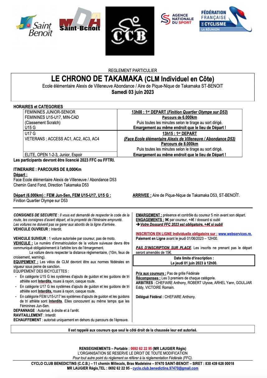 Reglt Part CLM Takamaka St Benoit CLM Ind Cote 03.06.2023 CCB
