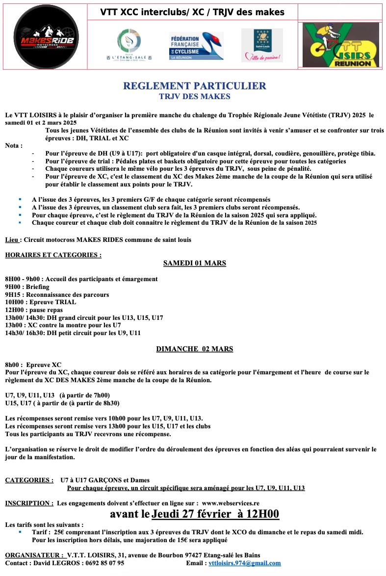 REGLEMENT TRJV VTTL