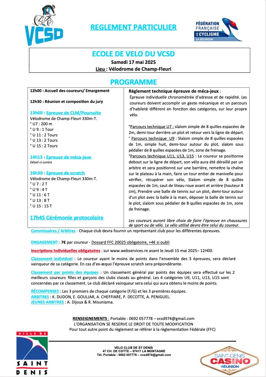 REGLEMENT EDV du VCSD 2025
