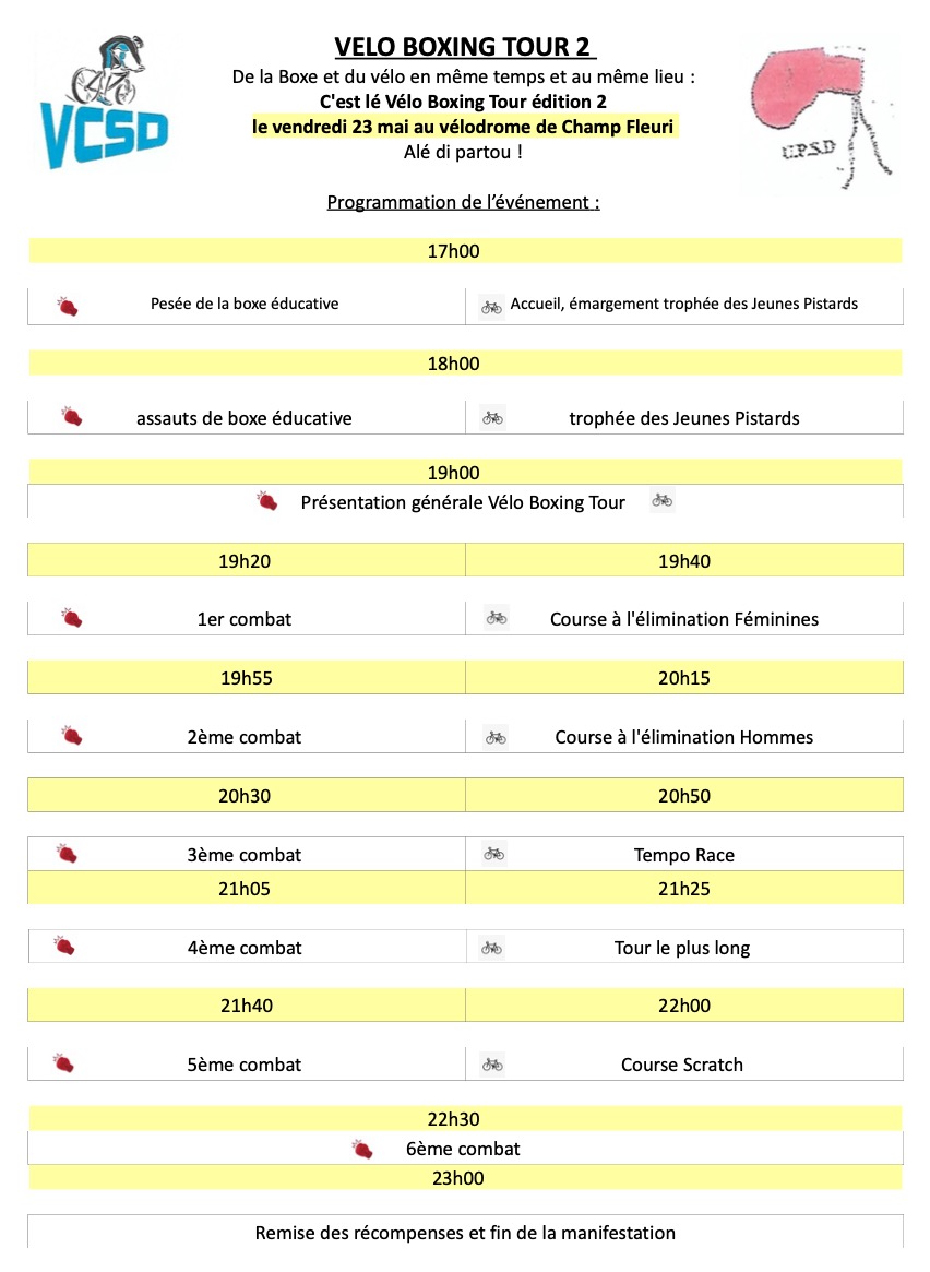 PROGRAMME Velo Boxing Tour2 VCSD